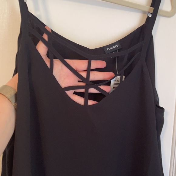 Brand New Torrid Sophie Black Chiffon Cami - 2X - Picture 3 of 7